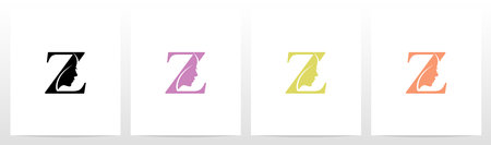 Woman Face On Letter Logo Design Zのイラスト素材
