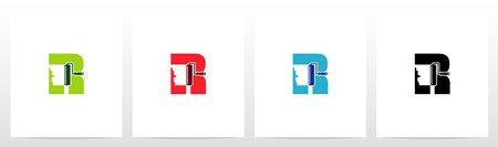 Paint Roller On Letter Logo Design Rのイラスト素材