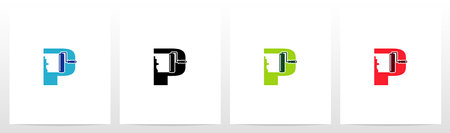 Paint Roller On Letter Logo Design Pのイラスト素材