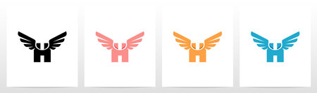 Wings On Letter Logo Design Hのイラスト素材