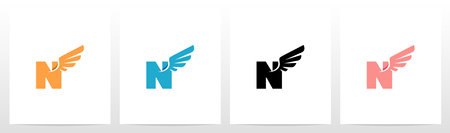 Wings On Letter Logo Design Nのイラスト素材