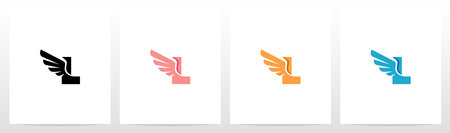 Wings On Letter Logo Design Lのイラスト素材