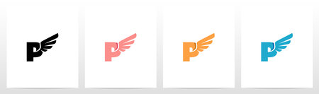 Wings On Letter Logo Design Pのイラスト素材