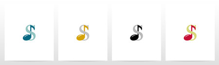 Music Note On Letter Logo Design Sのイラスト素材