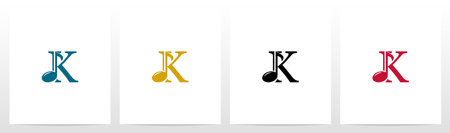 Music Note On Letter Logo Design Kのイラスト素材