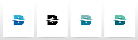Water Wave On Letter Logo Design Bのイラスト素材