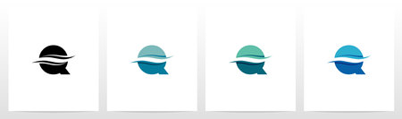 Water Wave On Letter Logo Design Qのイラスト素材