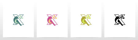 Bird Perch On Letter Logo Design Xのイラスト素材