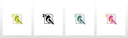 Bird Perch On Letter Logo Design Bのイラスト素材