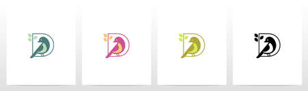 Bird Perch On Letter Logo Design Dのイラスト素材
