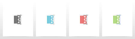 Blueprint Architecture Style Letter Logo Design Eのイラスト素材