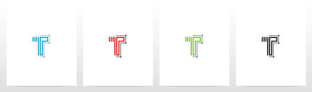 Blueprint Architecture Style Letter Logo Design Tのイラスト素材