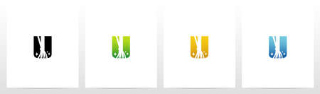 Broom On Letter Logo Design Uのイラスト素材