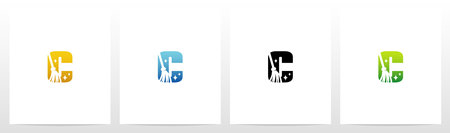 Broom On Letter Logo Design Cのイラスト素材