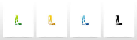 Broom On Letter Logo Design Lのイラスト素材