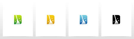 Broom On Letter Logo Design Dのイラスト素材