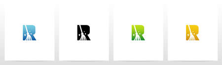 Broom On Letter Logo Design Rのイラスト素材