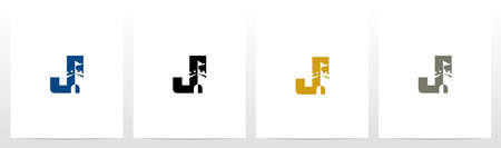 Castle With Flag On Letter Logo Design Jのイラスト素材
