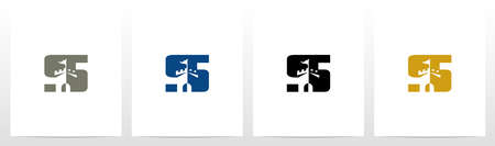 Castle With Flag On Letter Logo Design Sのイラスト素材