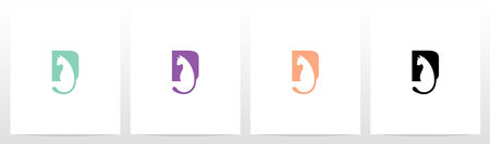 Cat With Tail On Letter Logo Design Dのイラスト素材