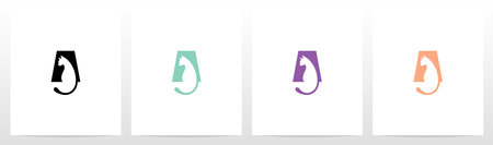 Cat With Tail On Letter Logo Design Aのイラスト素材