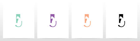 Cat With Tail On Letter Logo Design Lのイラスト素材
