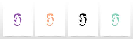 Cat With Tail On Letter Logo Design Sのイラスト素材