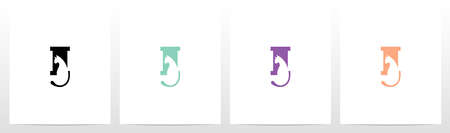 Cat With Tail On Letter Logo Design Iのイラスト素材