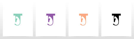 Cat With Tail On Letter Logo Design Tのイラスト素材