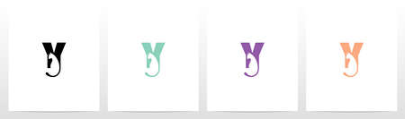 Cat With Tail On Letter Logo Design Yのイラスト素材