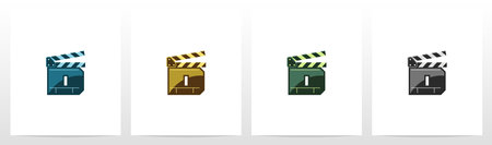 Clapping Board As A Letter Logo Design Dのイラスト素材