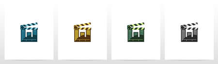 Clapping Board As A Letter Logo Design Wのイラスト素材