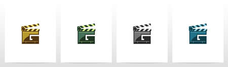 Clapping Board As A Letter Logo Design Gのイラスト素材