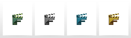 Clapping Board As A Letter Logo Design Fのイラスト素材