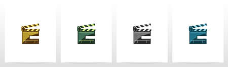 Clapping Board As A Letter Logo Design Cのイラスト素材