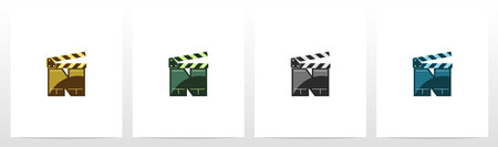 Clapping Board As A Letter Logo Design Nのイラスト素材