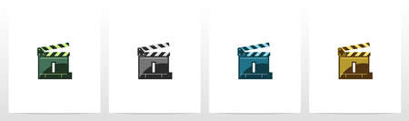 Clapping Board As A Letter Logo Design Qのイラスト素材