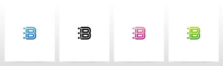 Connecting Dots On Letter Logo Design Bのイラスト素材