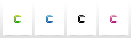 Connecting Dots On Letter Logo Design Cのイラスト素材