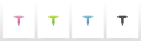 Connecting Dots On Letter Logo Design Tのイラスト素材