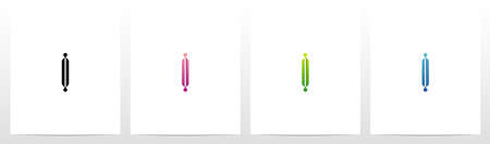 Connecting Dots On Letter Logo Design Iのイラスト素材