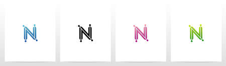 Connecting Dots On Letter Logo Design Nのイラスト素材