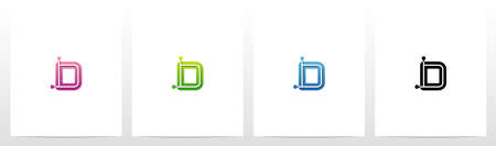Connecting Dots On Letter Logo Design Dのイラスト素材