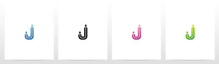 Connecting Dots On Letter Logo Design Jのイラスト素材