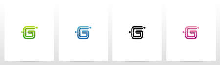 Connecting Dots On Letter Logo Design Gのイラスト素材