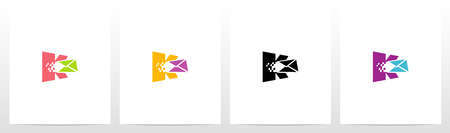 Digital Electronic Mail On Letter Logo Design Kのイラスト素材