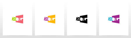 Digital Electronic Mail On Letter Logo Design Gのイラスト素材