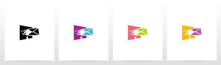 Digital Electronic Mail On Letter Logo Design Aのイラスト素材