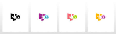 Digital Electronic Mail On Letter Logo Design Yのイラスト素材