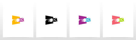 Digital Electronic Mail On Letter Logo Design Zのイラスト素材